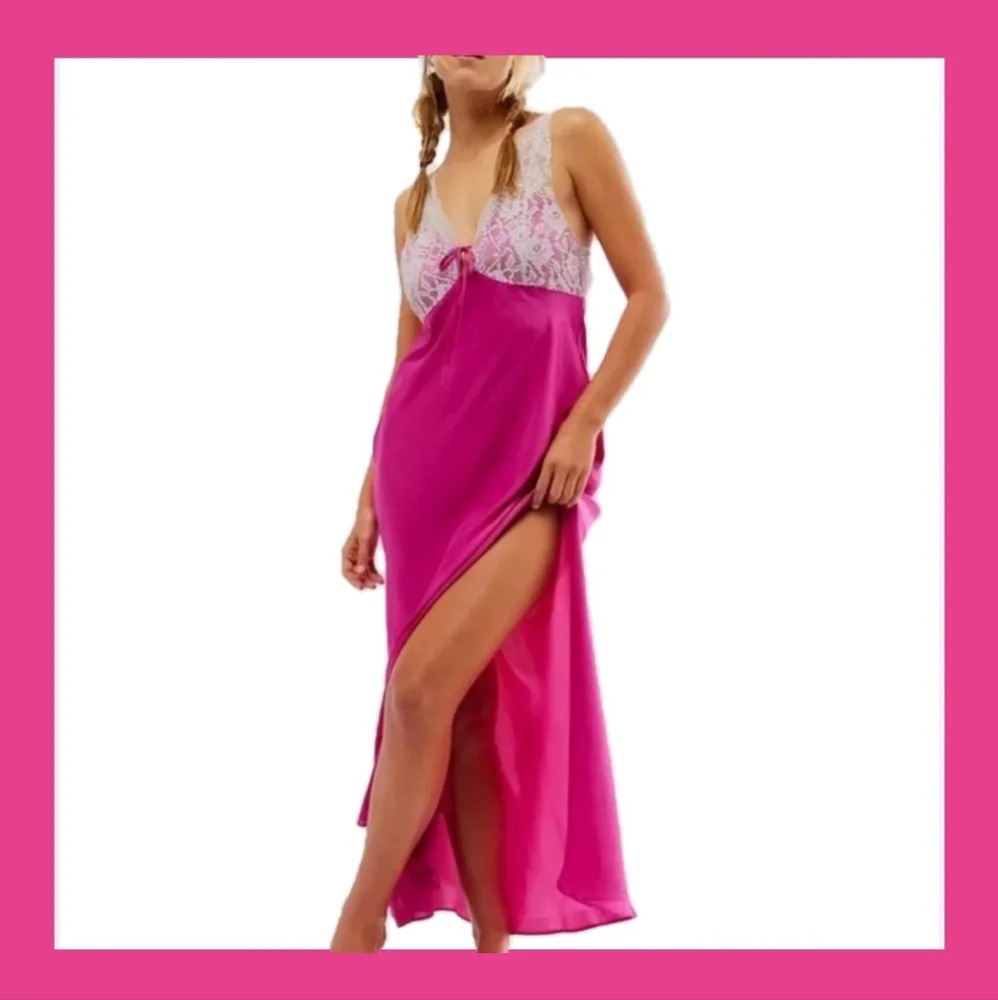 Free People Intimately Country Side Maxi Slip/Dress, Pink - Small